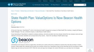 State Health Plan: ValueOptions Is Now Beacon Health Options | Blue ...