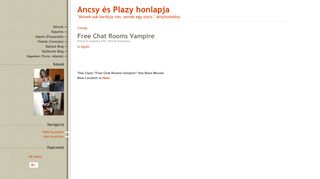 Free Chat Rooms Vampire | Ancsy és Plazy honlapja