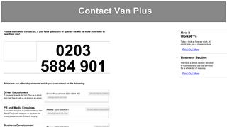 Contact Van Plus - man and van London