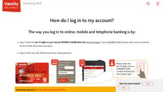 How do I log in to my account? - Learning Hub - Vancity Support