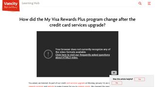 How did the My Visa Rewards Plus program change ... - Vancity Support