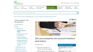 Get your property tax account balance and notice | City of Vancouver