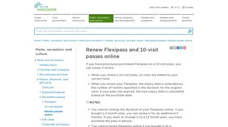 Renew Flexipass and 10-visit passes online | City of Vancouver