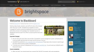 Welcome to Blackboard | Brightspace | Vanderbilt University