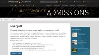 MyAppVU | Undergraduate Admissions | Vanderbilt University