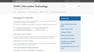 Managing Two VUnet IDs | VUMC Information Technology - Vanderbilt ...