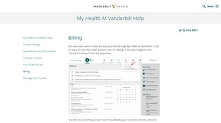 My Health At Vanderbilt Help - Billing - Vanderbilt Health Nashville, TN