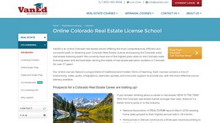 Login to your VanEd real estate licensing or CE student account.