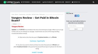 Vangoro Review - Get Paid in Bitcoin Scam? | Living Cheaply