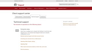 Technical support | Vanguard
