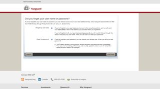 Vanguard - Registration - Password reset