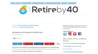 My Experience with Vanguard's Individual 401k - Retire by 40