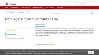 I can't log into my account. What do I do? | Vanguard UK Investor