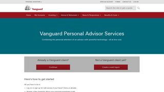 Log on or sign up to get started with advice | Vanguard