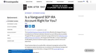 Is a Vanguard SEP IRA Account Right for You? - Investopedia