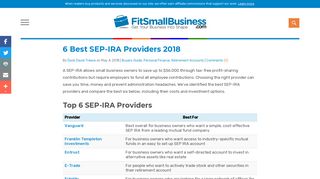 6 Best SEP-IRA Providers 2018 - Fit Small Business