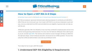 How to Open a SEP IRA in 6 Steps - Fit Small Business
