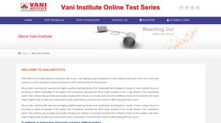 GATE 2017 Online Test Series – Vani Institute