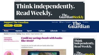 Could my savings bomb with banks like Atom? | Money | The Guardian