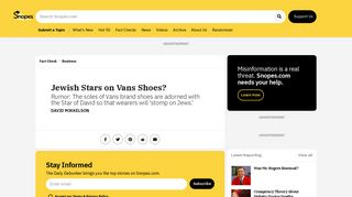FACT CHECK: Jewish Stars on Vans Shoes? - Snopes.com