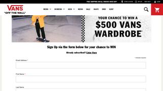 Sign up to My Vans | Vans Australia