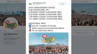 Vans Warped Tour on Twitter: 