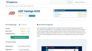 ADP Vantage HCM Reviews and Pricing - 2019 - Capterra
