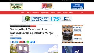 Vantage Bank Texas and Inter National Bank File Intent to Merge ...