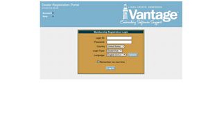 Vantage™ Subscription Managment - Dealer Login