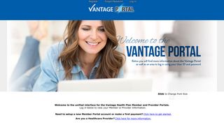 Vantage Portal - Log in - Vantage Health Plan