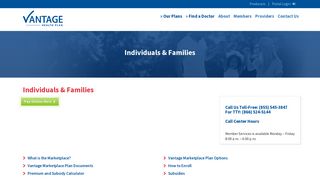 Individual and Family Plans | Vantage Health Plan