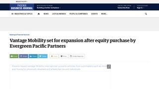 Vantage Mobility set for expansion after equity purchase by Evergreen ...
