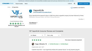 Top 191 Reviews and Complaints about Vapor4Life