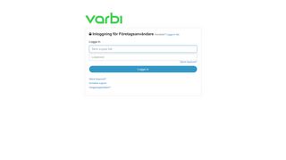 Inloggning för Företagsanvändare - Varbi