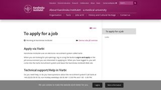 To apply for a job | About Karolinska Institutet | Karolinska Institutet