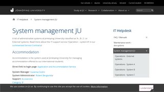 System management JU - Jönköping University