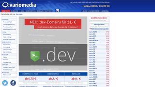 Variomedia AG - Domain-Registrierung, Webhosting, Reseller