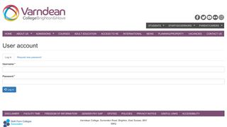 User account|Sixth Form and Adult Education ... - Varndean College