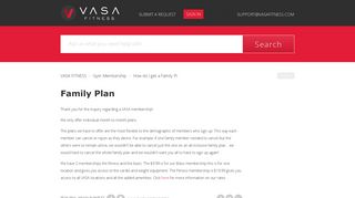Family Plan – VASA FITNESS