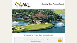 Vasari | Gate Access Portal | Login