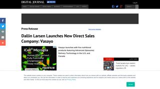 Dallin Larsen Launches New Direct Sales Company: Vasayo - Press ...