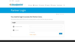 Partner Login - vCloudPoint