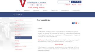 Forms & Links - Villa Angela-St. Joseph High School - Cleveland, OH