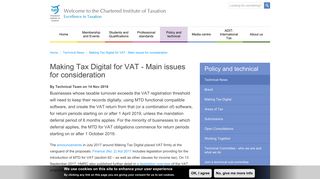 Making Tax Digital for VAT - Main issues for consideration | Chartered ...