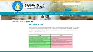 Payment – VAT - Department of Inland Revenue
