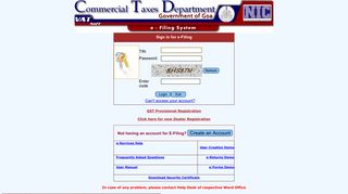 :. NIC - VATSoft e-Filing System .: - Commercial Taxes Department ...