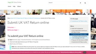 Submit UK VAT Return online - Sage UK