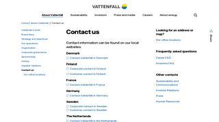 Contact us - Vattenfall