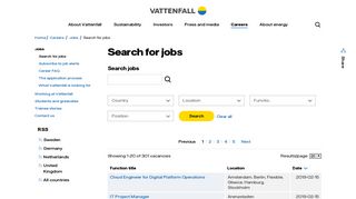 Search for jobs - Vattenfall