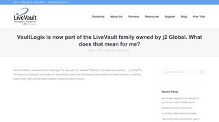 VaultLogix is now part of the LiveVault family owned by j2 Global ...